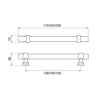 Ручка-скоба мебельная Trodos "DMZ-50039" 192мм сплав ЦАМ 258гр, античное серебро