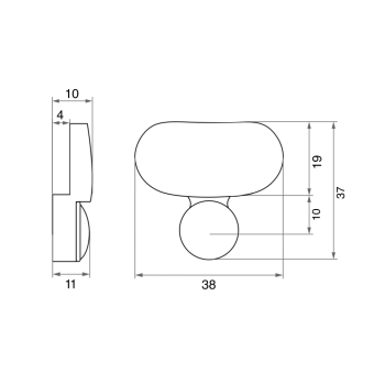 Зеркалодержатель Trodos  "2005" L38 4шт, никель