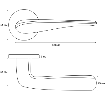 Ручка раздельная Vrata "2231 AL" серия 06 slim, хром